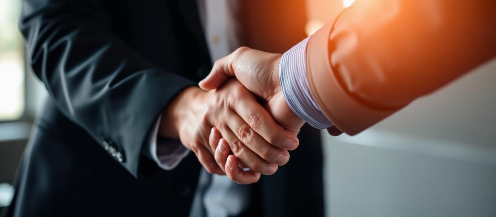 Two people shaking hands